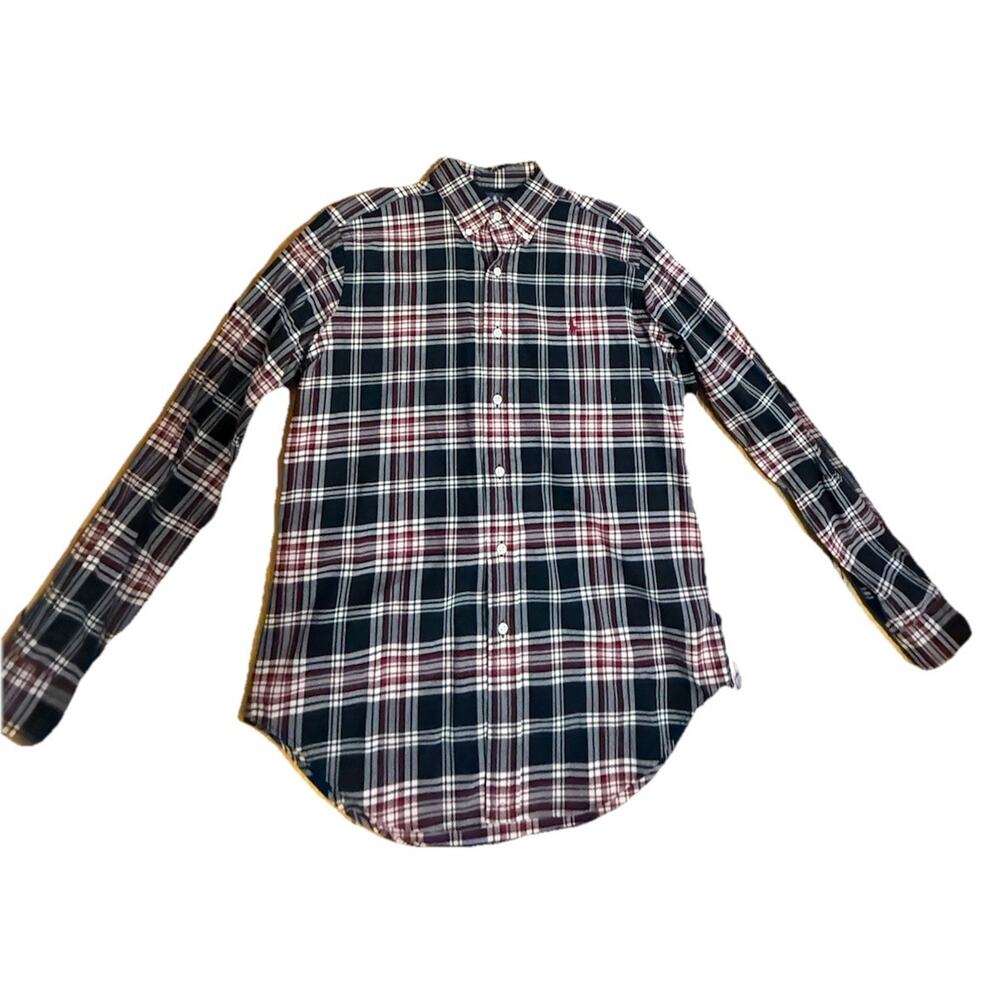 RALPH LAUREN Men’s Plaid Classic Fit Button Up Cotton Dress Shirt Size Medium
